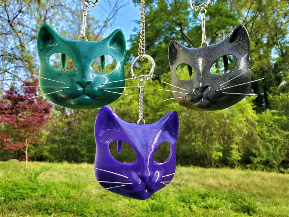 Cat with Following Eyes Keychain / Car Hanger - Creepy Cute Motion Art Pet Gift - Image 2 of 4
