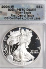 2005 Gem Proof American 1oz. Fine Silver Eagle Graded ICG-PR70 DCAM (1050-189)