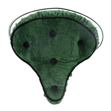 Classic Old School Bicycle Seat Crushed Velour 5-Buttons Lowrider Cruiser Green