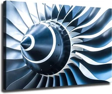 Propeller Aircraft Jet Engine Turbine Aircraft Poster Canvas Print Painting