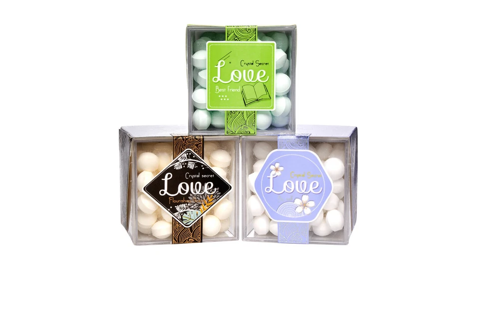 Caja de caramelos cubo cuadrado acrílico transparente 2X2X2 pulgadas - Juego de 144 Foto 3 de 4