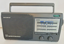 Sony 1CF-34 AM/FM/TV/Weather Radio Electric and Battery Powered Good working Con
