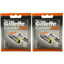 Gillette Contour Plus Pack of 20 Refill Blade Cartridges (Same as Atra Plus)