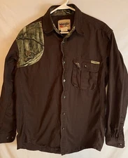 Pro Gear Wrangler Camo Shooting Shirt Size M Khaki Tan Padded Shoulder Cotton