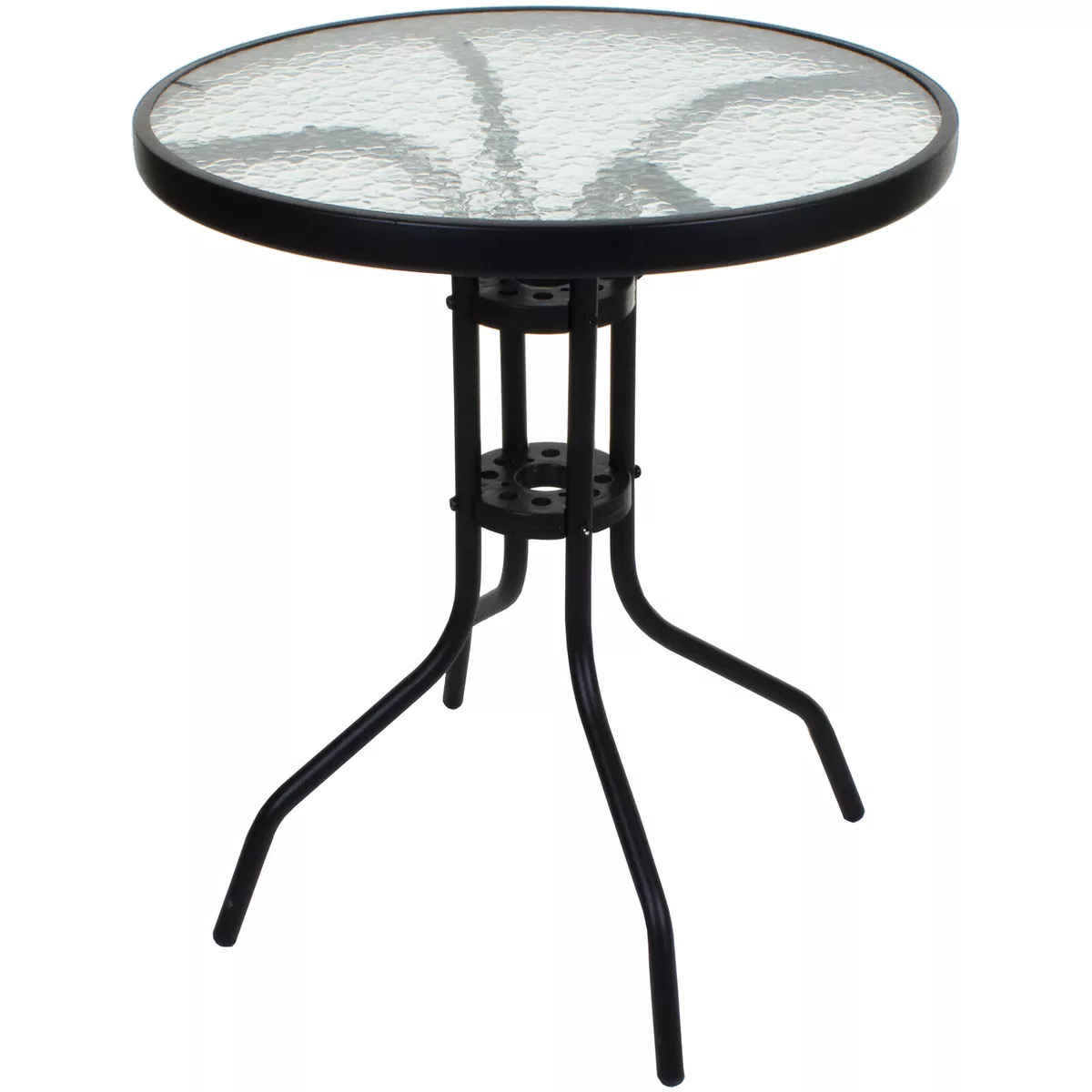 Round glass patio table with umbrella hole deals