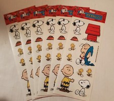 Snoopy Peanuts Sandylion Scrapbook stickers - lot of 6 sheets - NOS acid free