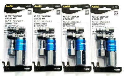 16pc AMFLO 1/4'' NPT High Flow Air Hose Coupler Fitting Assortment Set #13-903