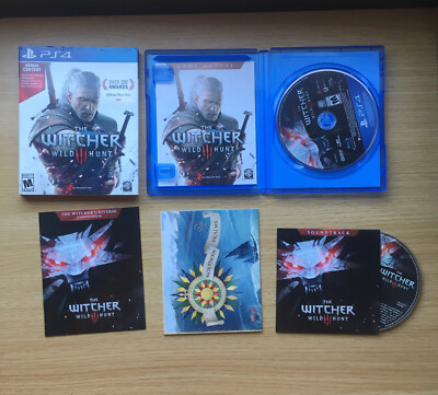 The Witcher 3 PS4 Wild Hunt Deluxe w/ Map Manual Soundtrack 
