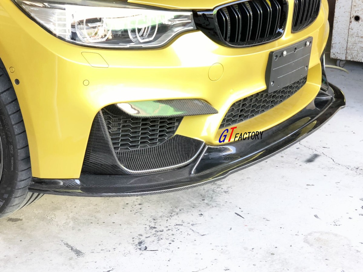 3PCS CARBON FRONT LIP SPOILER R STYLE FOR BMW F80 M3 F82 M4 ONLY