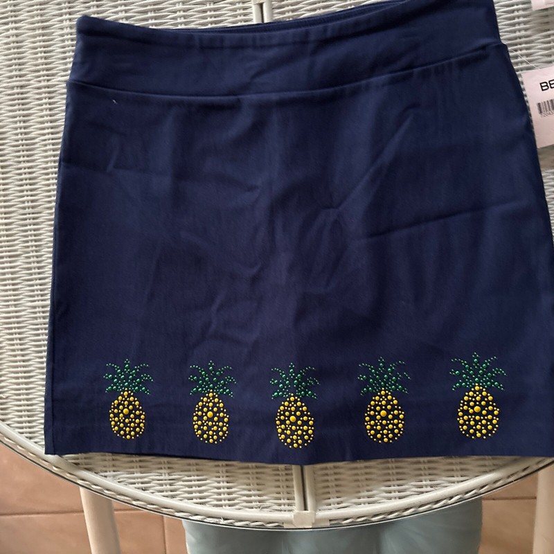 Coral Bay womens skirt size M  skort blue With Pineapple  NWT Retail $38
