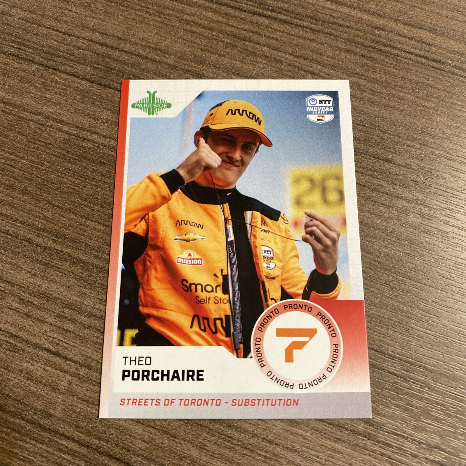 2024 Parkside NTT Indy Car Racing Week 14 PRONTO Card THEO PORCHAIRE