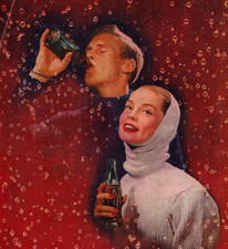 Coca Cola Man Woman Winter Couple Bubbles 1962 Vintage Print Ad-C-2.1