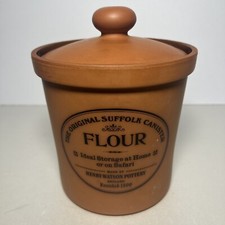 Henry Watson Pottery Original Suffolk Terracotta Flour Canister | Lid Chip