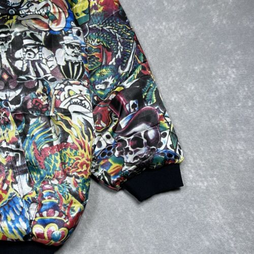 Gama Skull Jacket Men 3XL Christian Audigier Affliction Style Hoodie Reversible - Picture 4 of 21
