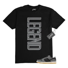 SB Dunk Dark Smoke Grey Black Low White T Shirt to Match LEGEND