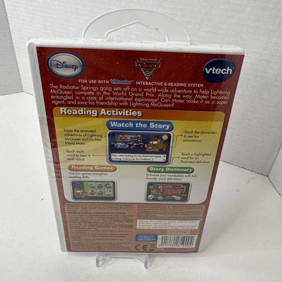 Vtech V Reader Disney Pixar Cars 2 Video Game Interactive E-Reading System NIP - Image 2 of 2