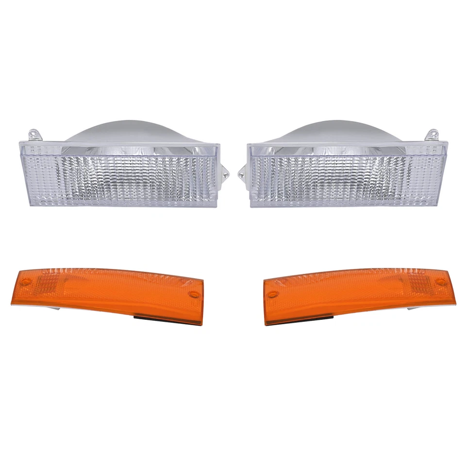 Luces de señalización laterales de esquina y ámbar transparentes de 4 piezas para Jeep Cherokee 91-96 Foto 3 de 4