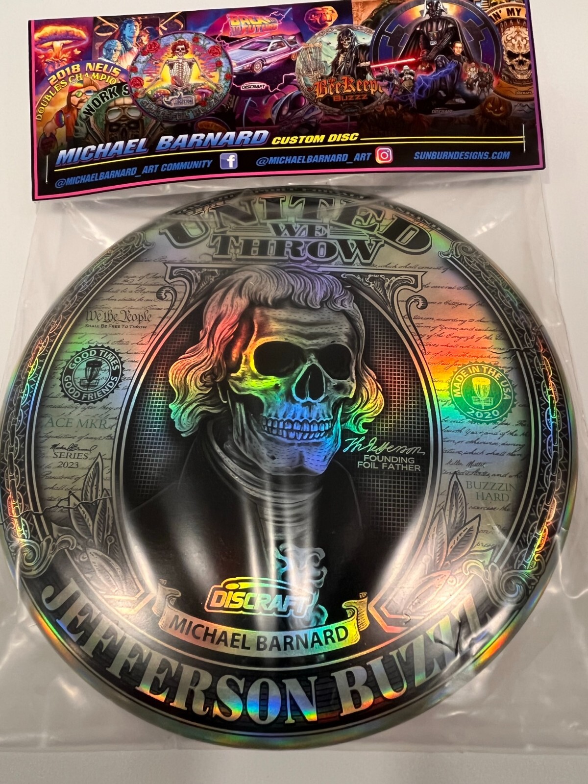 Discraft Buzzz United We Throw The Money Shot Barnard Signed MIP Disc Golf #2868 - Thumbnail 1