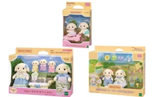 Epoch Calico Critters Sylvanian Families Flora Rabbit Family Set of 3 New