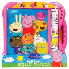 Peppa Pig: Roll Desk Activity Set Includes 25' Of Coloring Paper, Puffy Stickers