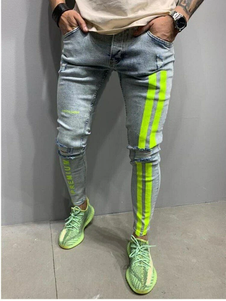 Pantalones Vaqueros Rasgados Para Hombre Jeans De Moda Hip Hop A