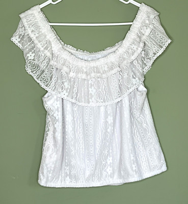 No Boundaries Babydoll Top XXXL (21) Lace Lined Y2K Cottagecore Vanilla Girl