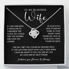 To My Wife Necklace - Valentine Birthday Jewelry Gift from Loving Husband