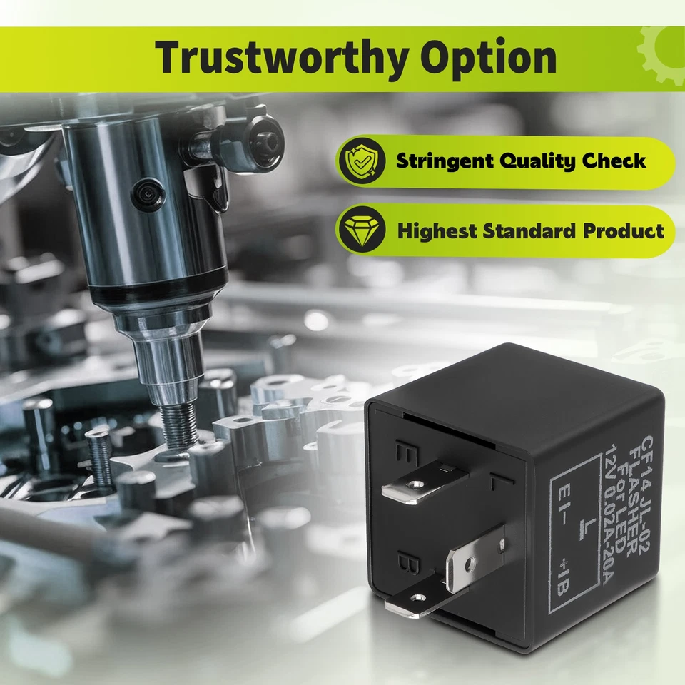 Relé intermitente LED de peligro de señal de giro CF14 3 pines JL-02 fijación rápida parpadeo hiperflash Foto 3 de 4