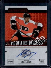 2024-25 UD Credentials Adam Ginning 2023-24 Debut Ticket Access Auto Orange #/45