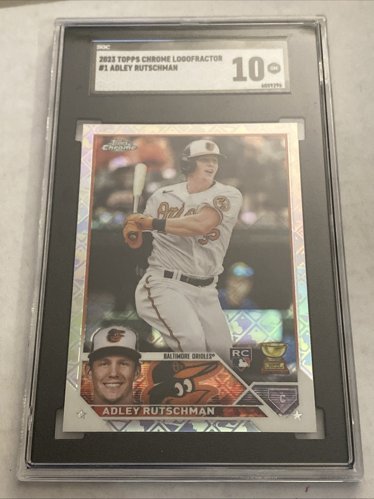 2023 Topps Chrome Logofractor Adley Rutschman RC #1 SGC 10 ORIOLES