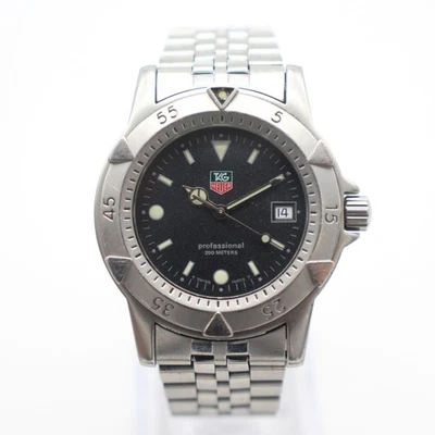 Tag Heuer Professional WD1211-K-21 Date Quartz Men's 37mm Wristwatch W-388
