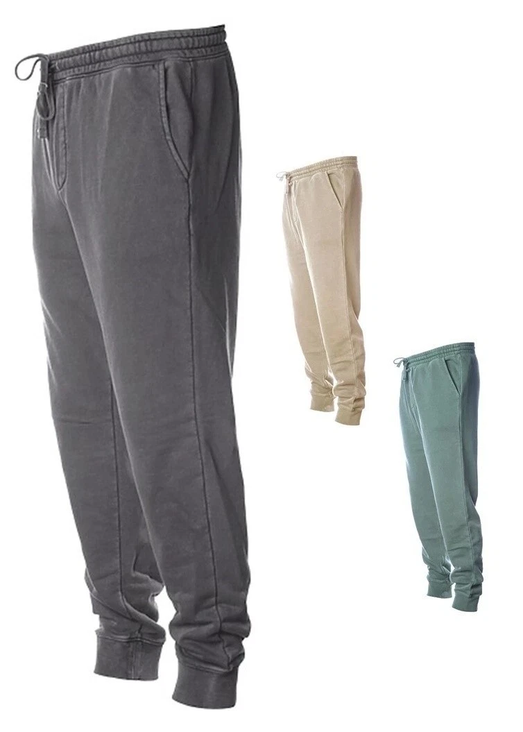 MEN'S MID-WEIGHT FLEECE JOGGERS, SWEATPANTS, CUFFED, BACK/SIDE POCKETS, XS-2XL