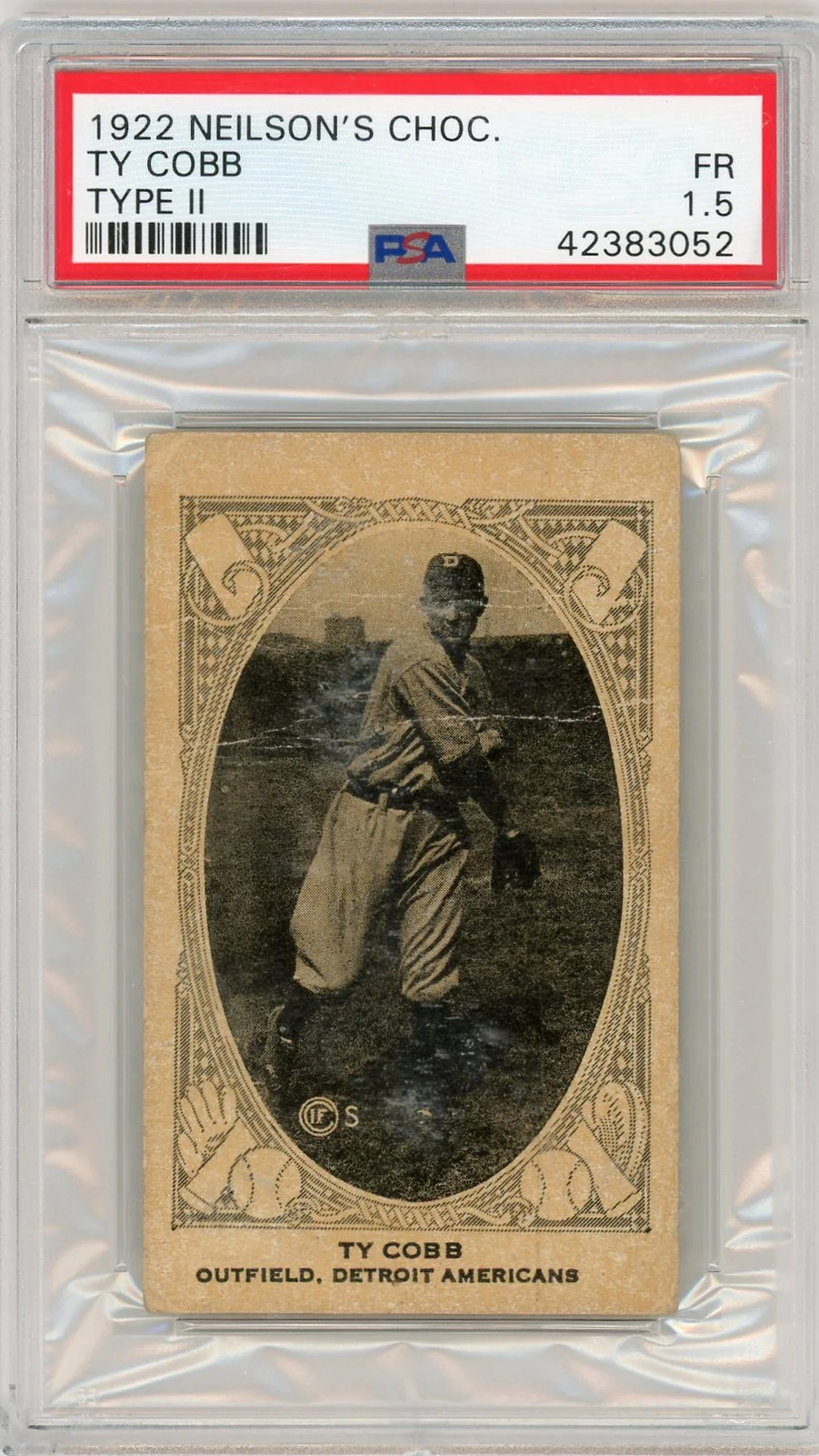 1922 Neilson's Chocolate Type I I Ty Cobb II PSA 1.5