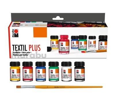 Marabu Textil PLUS Starterset Stoffmalfarben Set für kreative Designs