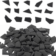 Youway Style Black Glass Mosaic Tiles for Crafts Bulk,200G Broken Glass Pieces f