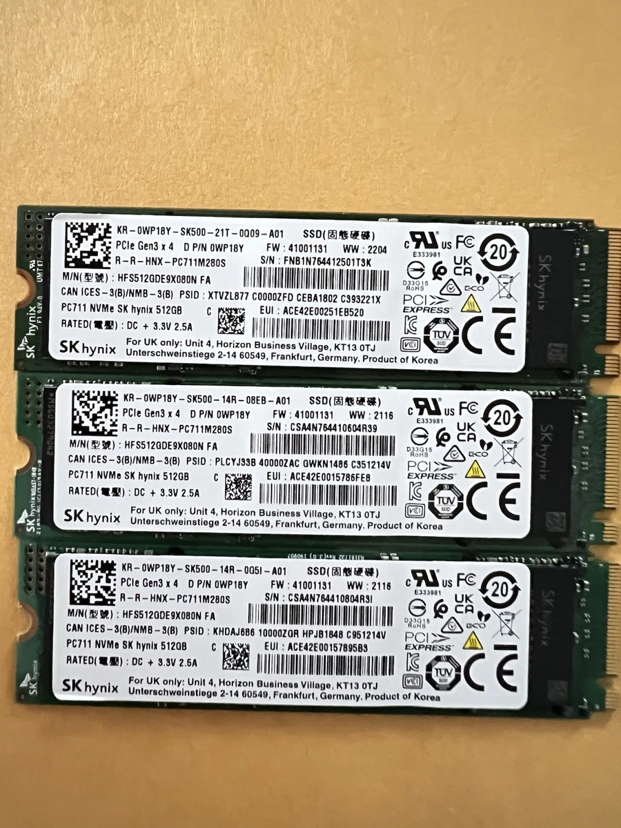 ジャンク SKhynix PC601(1TBx3)NVMe M.2 SSD ジャンク SKhynix PC601