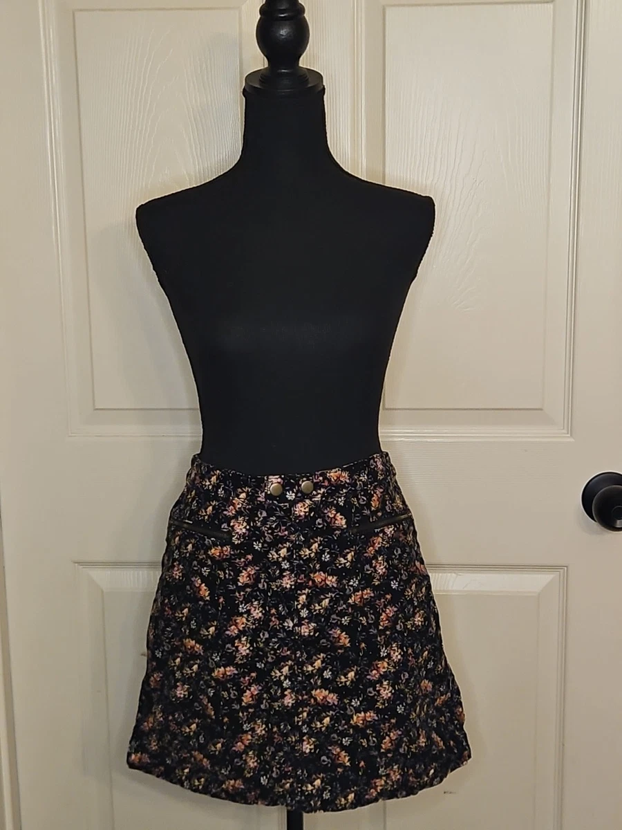 Juniors Jolie & Joy Solid Corduroy A-Line Button Front Mini Skirt