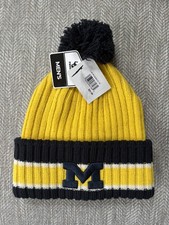 University of Michigan Wolverines Maize and Blue Beanie Winter Hat NWT