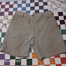 Vintage Carhartt B25 Des Y2K Canvas Shorts Size 36 Leather Patch Utility