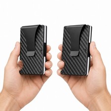 Anti-Scan/Theft Case Slim RFID Blocking Wallet Clip ID Credit Card Holder US-Men