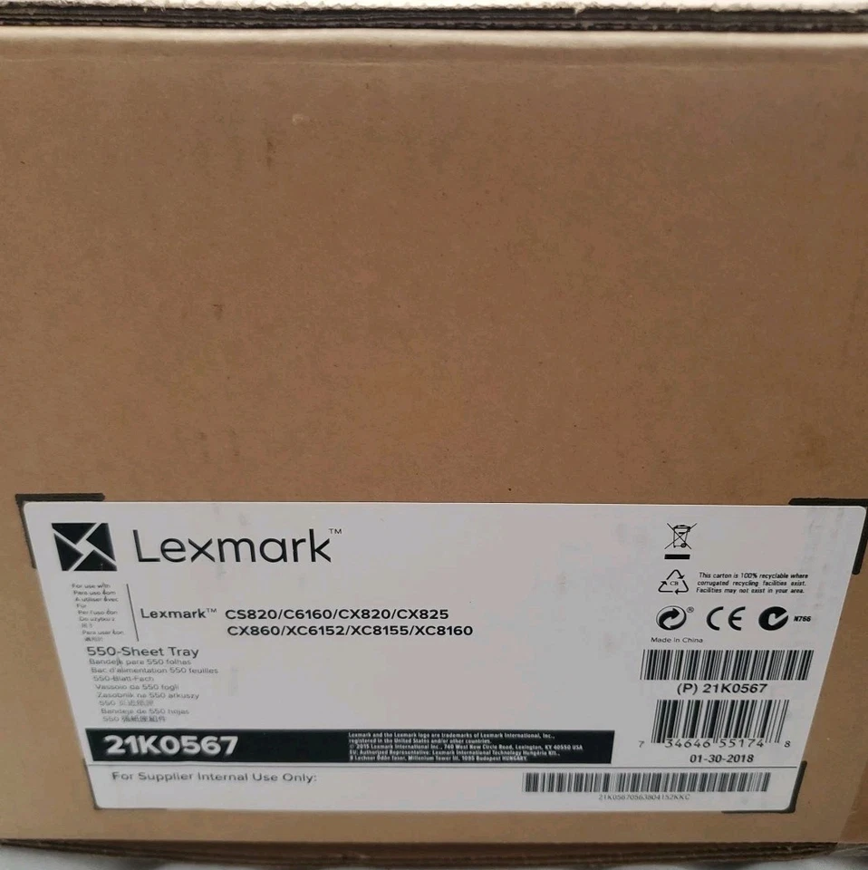 Lexmark 21K0567 550-Sheet Tray CS820/C6160/CX825 CX860/XC6152/XC8155/XC8160 - Image 3 of 3