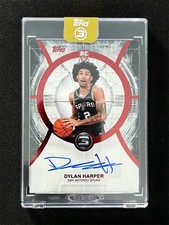 2025-26 Topps Three 3 Basketball Dylan Harper #RA-DH Red Rookie RC Auto Spurs /5