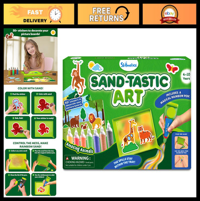 Skillmatics Art & Craft Activity - Sand-Tastic Art Animals, Sand Art for Kids, C