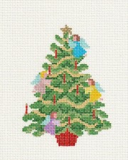 SP.ORDER  Christmas ANGEL TREE 18m Needlepoint Ornament Canvas by Susan Roberts