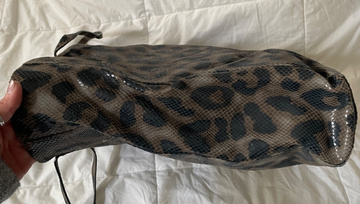 HALOGEN Python Print Leather Tote Bag Purse Handb… - image 4