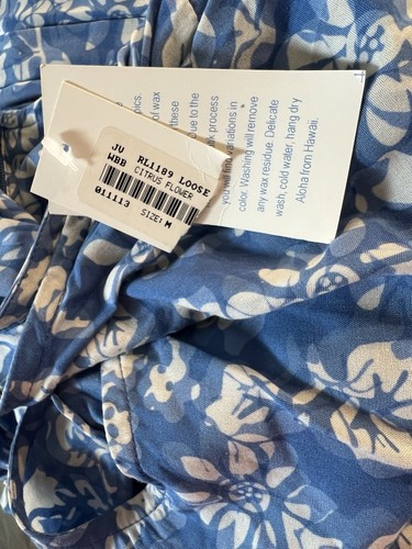 Blue Ginger Resort Hawaii Citrus Flower Blue Floral Dress Size Medium - Picture 6 of 11