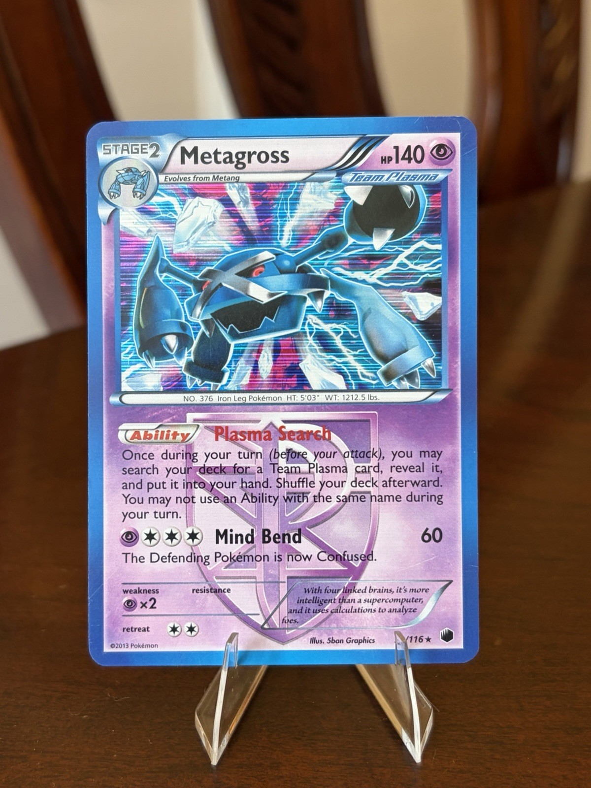 Metagross (Team Plasma) 52/116 Plasma Freeze Holo HP