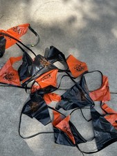 Ancien fanion bannière drapeau groupe propriétaire HOG Harley très long