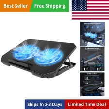 Laptop Cooling Pad with Adjustable Height Two 5.1 Inches Fan 2 USB Ports Suit...