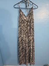 Faded Glory Womens Size 2x Sleeveless Black White Jeweled Dress